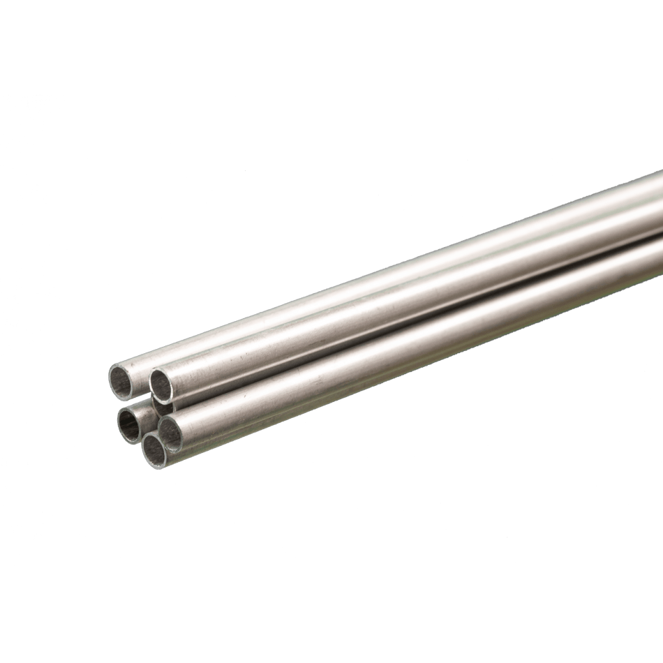 Round Aluminum Tube: 3/16" OD x 0.014" Wall x 36" Long (6 Pieces)