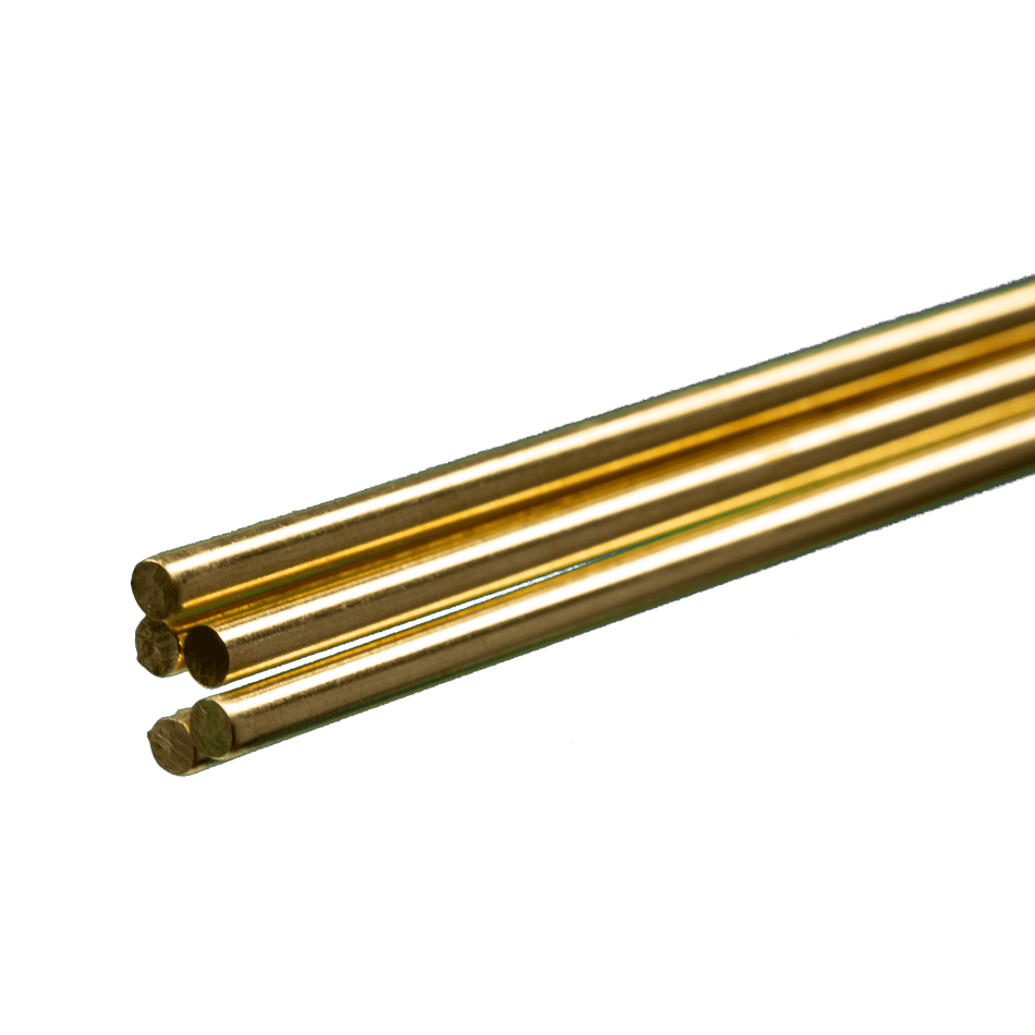 Round Brass Rod: 3/32" OD x 36" Long (5 Pieces)