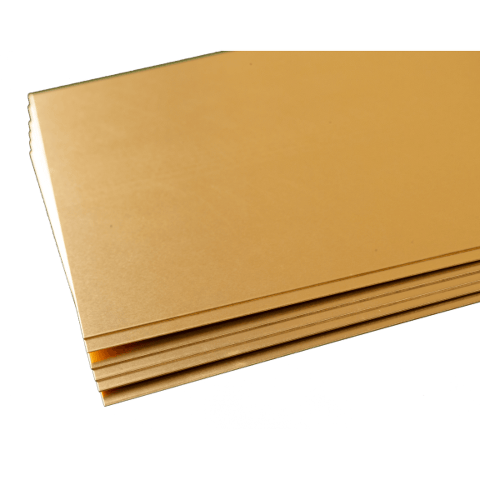 Brass Sheet: 0.016" Thick 4" Wide x 10" Long (6 Pieces)