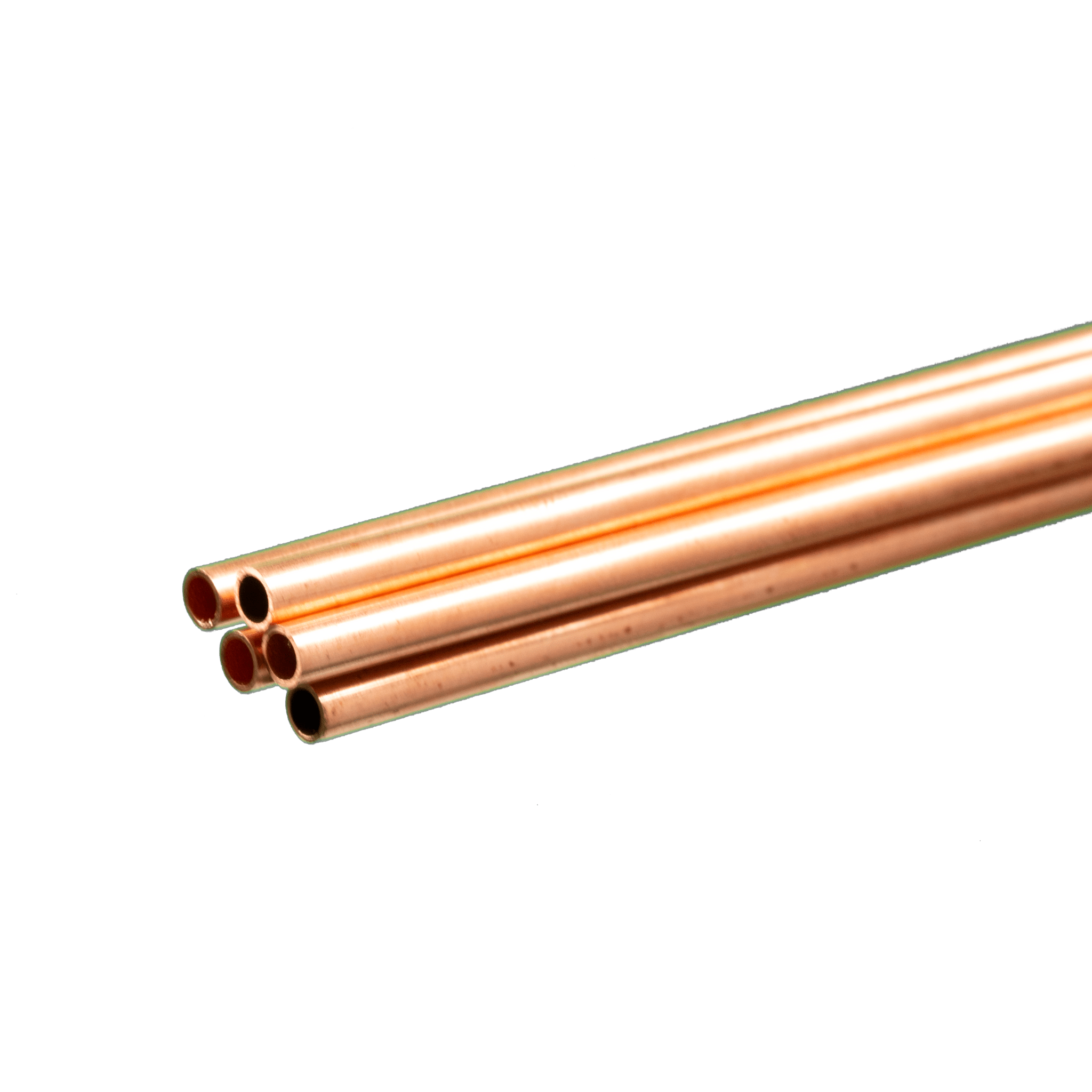 Round Copper Tube: 3mm OD x 0.36mm Wall x 1 Meter Long (5 Pieces)
