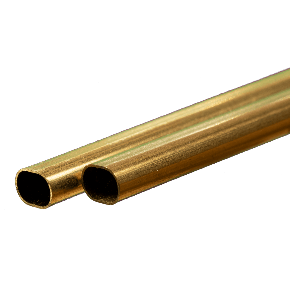 Brass Oval Tube (Small): 0.014" Wall x 12" Long (1 Piece)