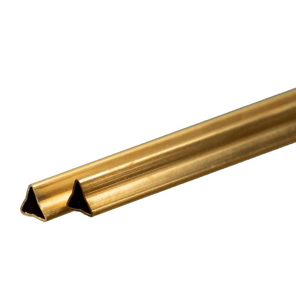 Brass Triangular Tube: 1/4" x 12" Long (2 Pieces)