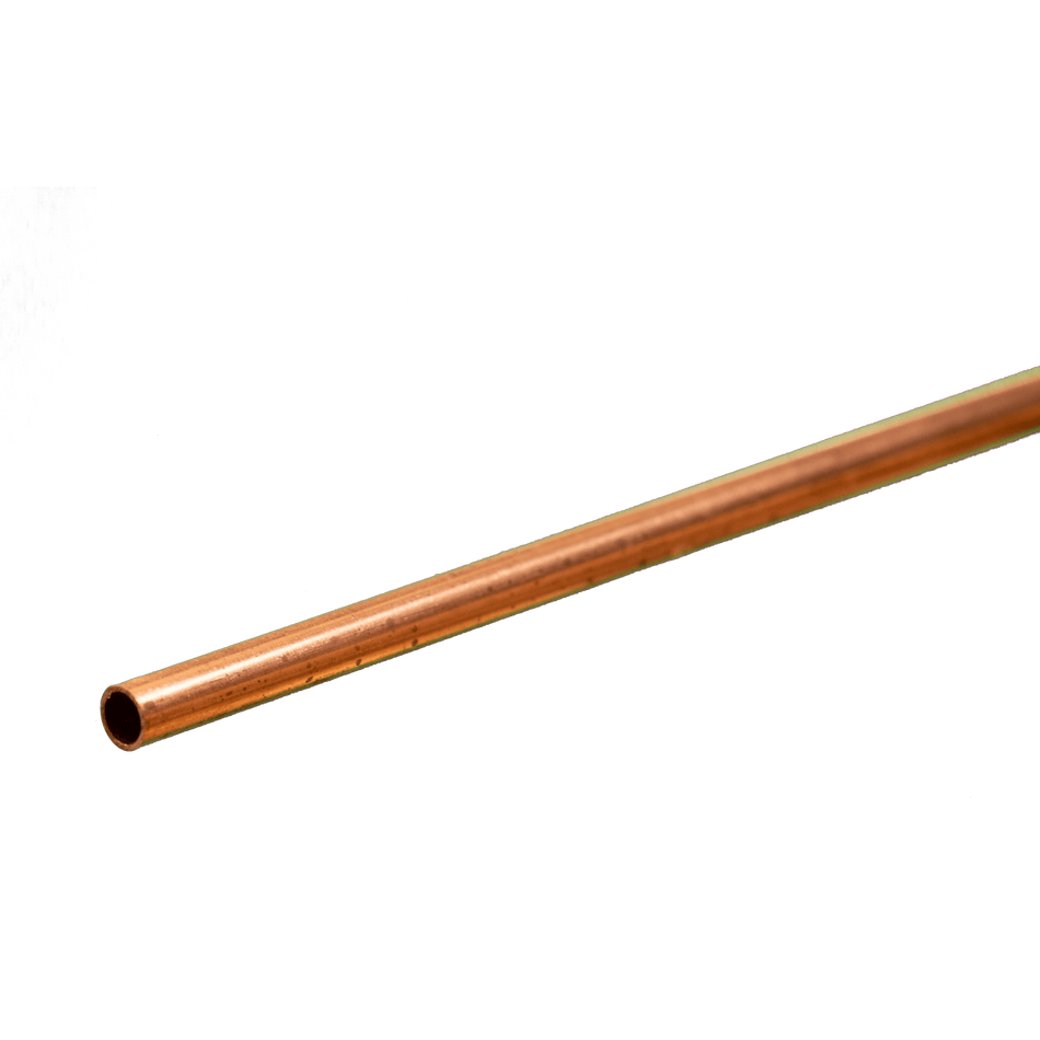 Round Copper Tube: 3/32" OD x 0.014" Wall x 12" Long (3 Pieces)