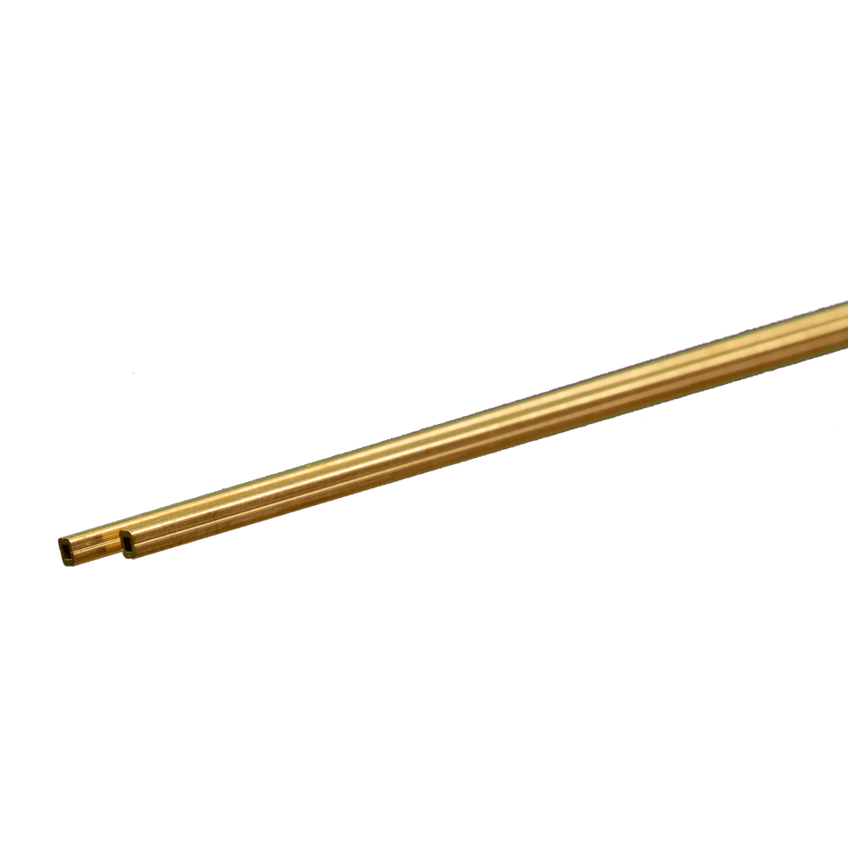 Square Brass Tube: 1/16" OD x 0.014" Wall x 12" Long (2 Pieces)
