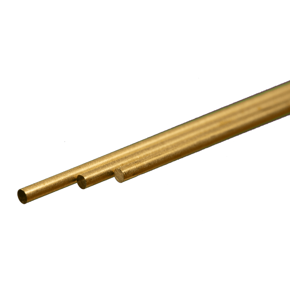 Round Brass Rod: 0.072" OD x 12" Long (3 Pieces)