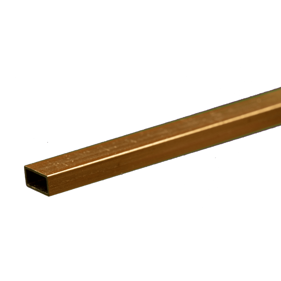 Rectangular Brass Tube: 1/8" X 1/4" x 0.014" Wall x 12" Long (1 Piece)