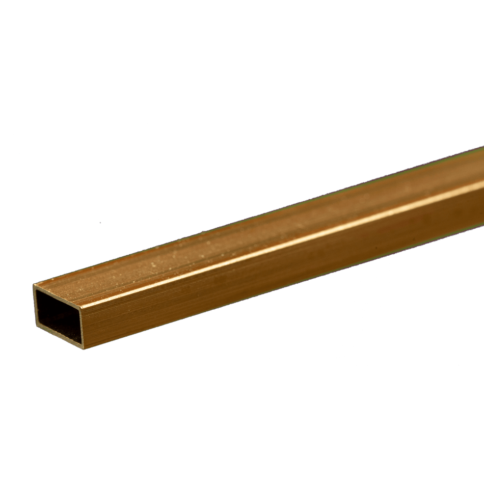 Rectangular Brass Tube: 5/32" X 5/16" x 0.014" Wall x 12" Long (1 Piece)