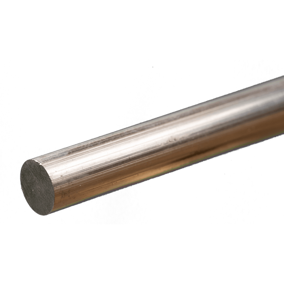Round Aluminum Rod: 3/8" OD x 12" Long (1 Piece)