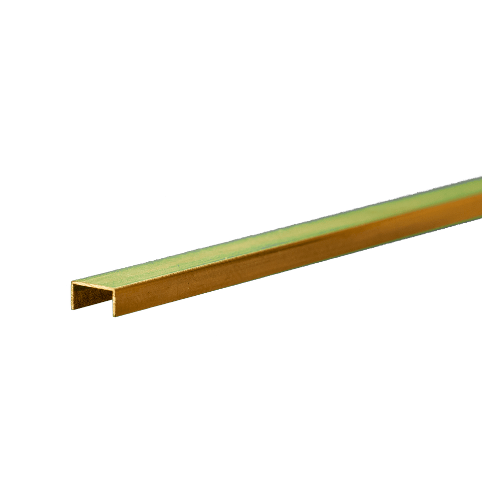 Brass Channel: 0.014" Wall - 1/4" X 1/8" Leg Lengths - 12" Long (1 Piece)