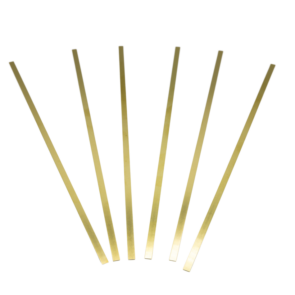 Brass Strip: 0.025" Thick x 1/2" Wide x 12" Long (6 Pieces)