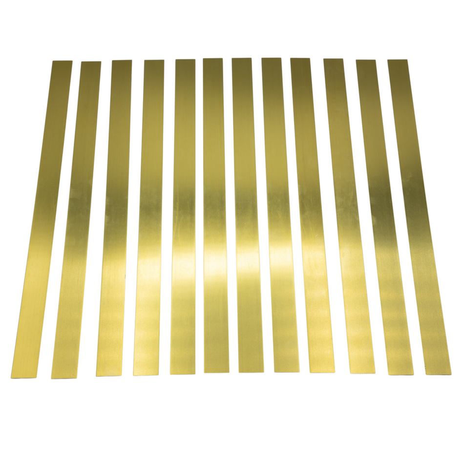 Brass Strip: 0.025" Thick x 2" Wide x 12" Long (12 Pieces)