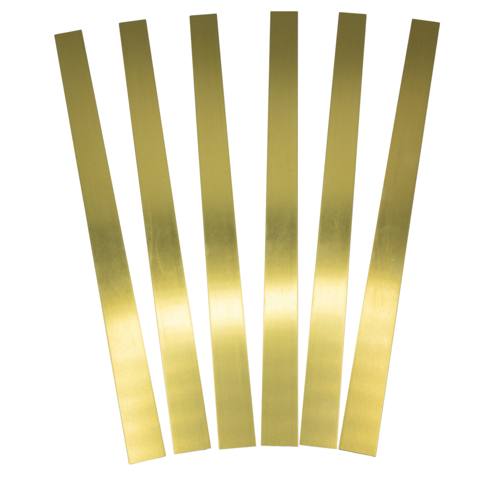 Brass Strip: 0.032" Thick x 3/4" Wide x 12" Long (6 Pieces)