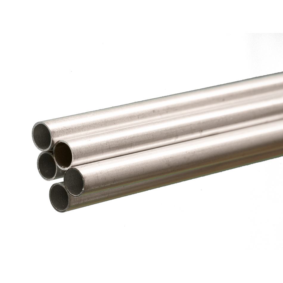 Round Aluminum Tube: 1/4" OD x 0.014" Wall x 36" Long (5 Pieces)
