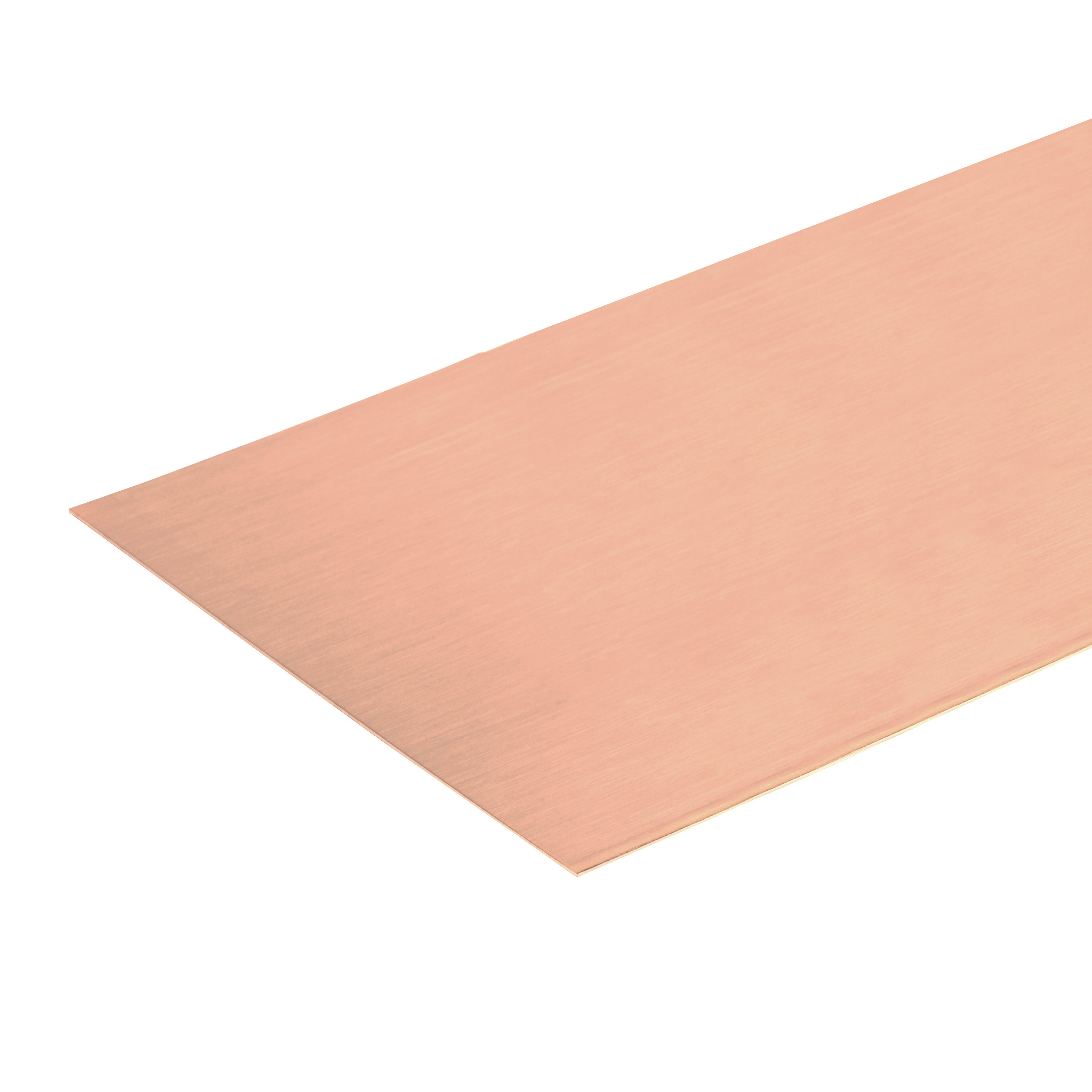 Sheet of copper metal on a white background