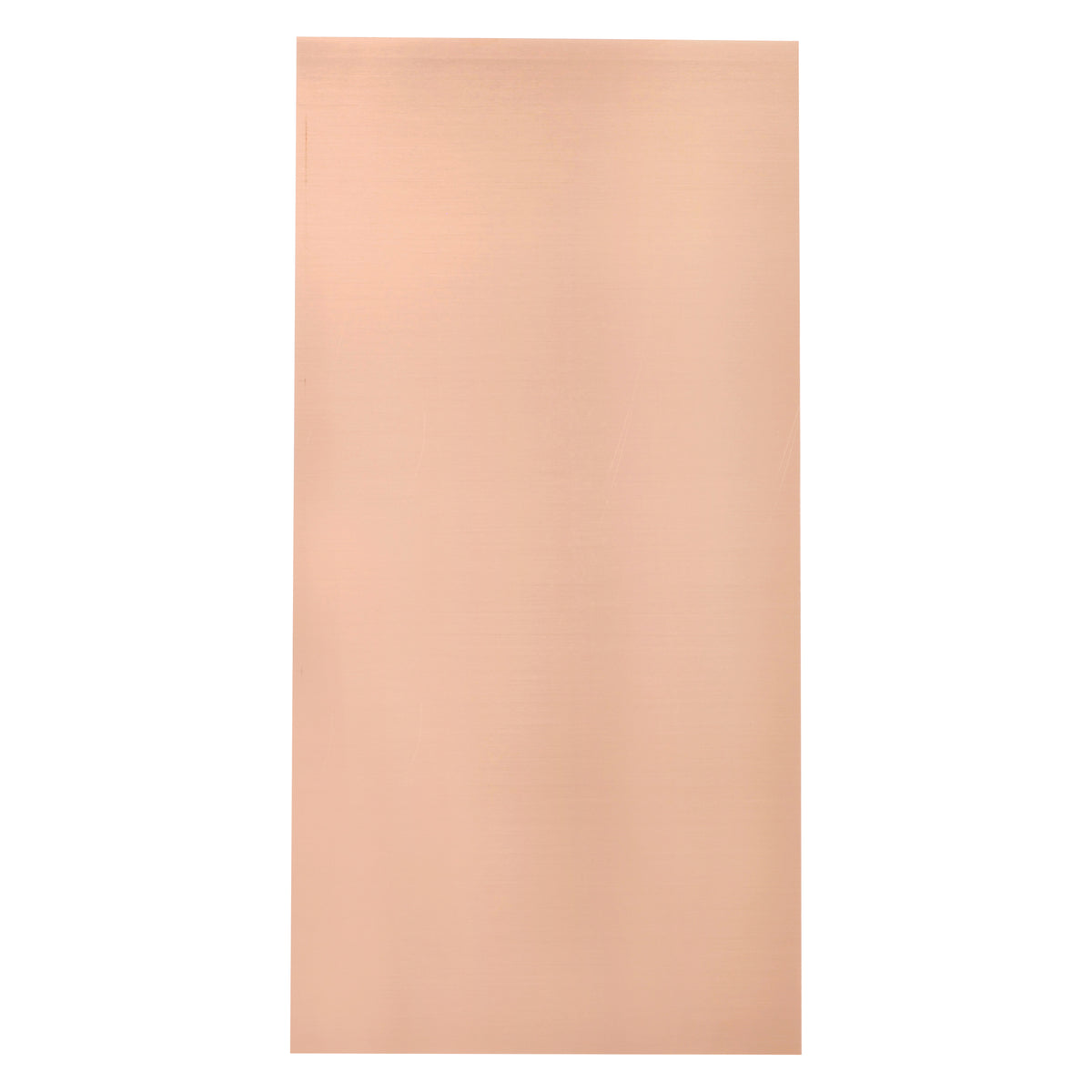 Rectangular piece of coppermaterial on a white background