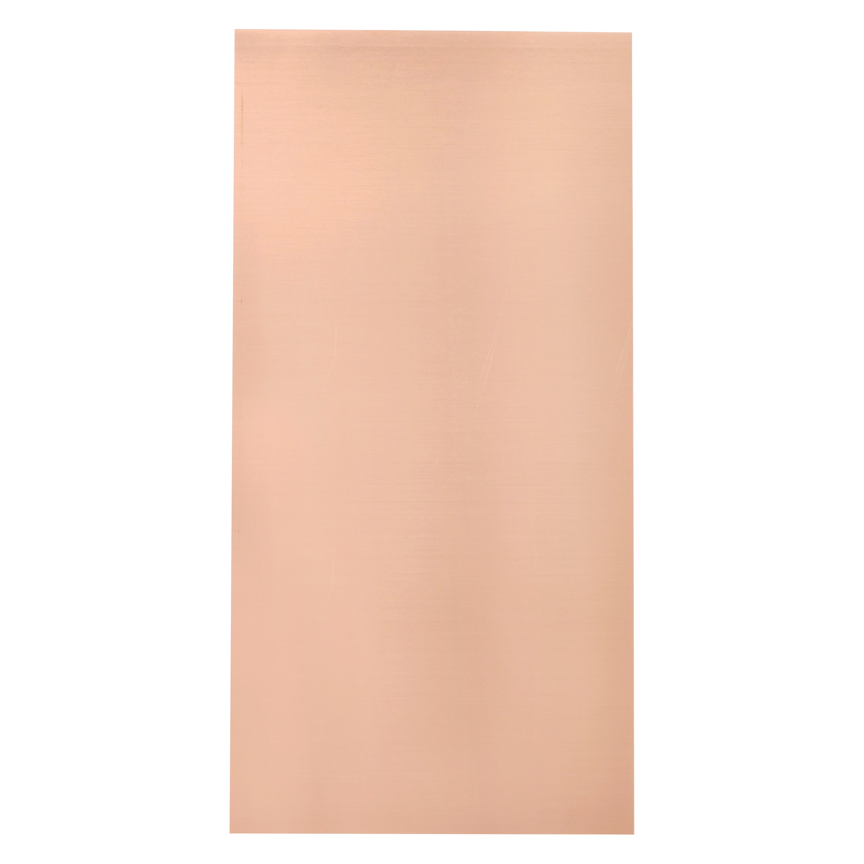 Rectangular piece of coppermaterial on a white background