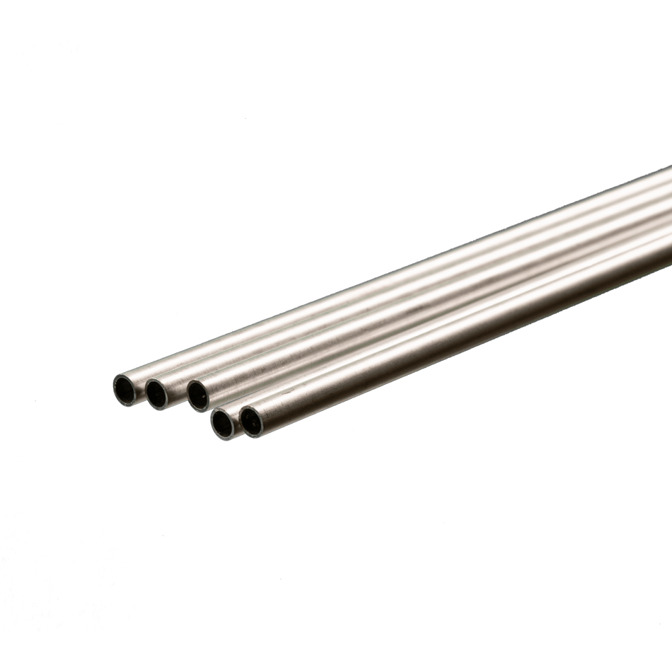 Round Aluminum Tube: 4mm OD x 0.45mm Wall x 1 Meter Long (5 Pieces)