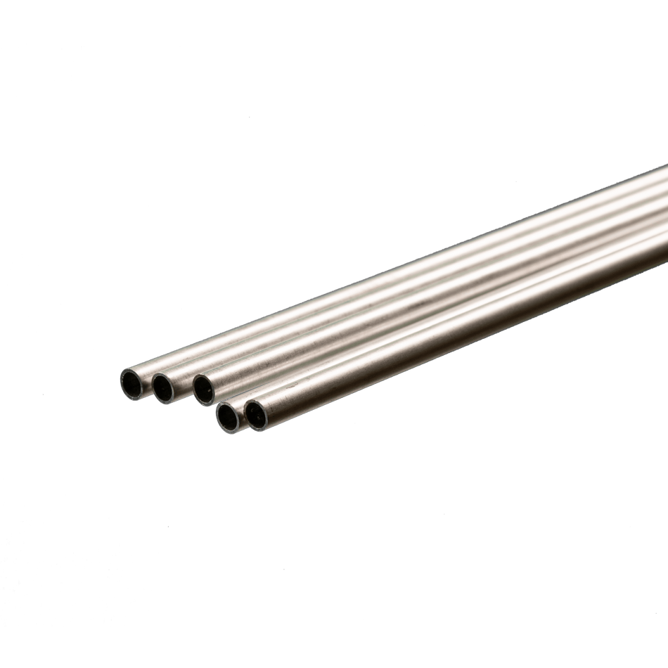 Round Aluminum Tube: 5mm OD x 0.45mm Wall x 1 Meter (5 Pieces)