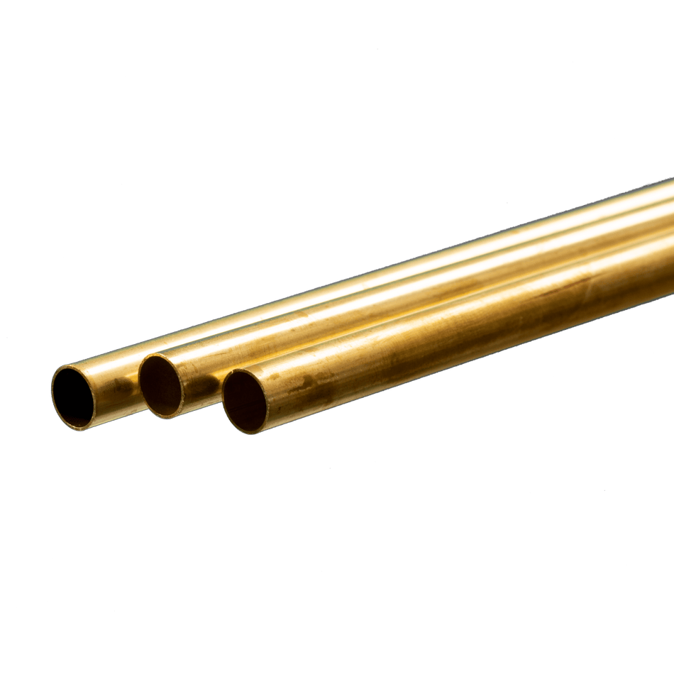 Round Brass Tube: 10mm OD x 0.45mm Wall x 1 Meter Long (3 Pieces)