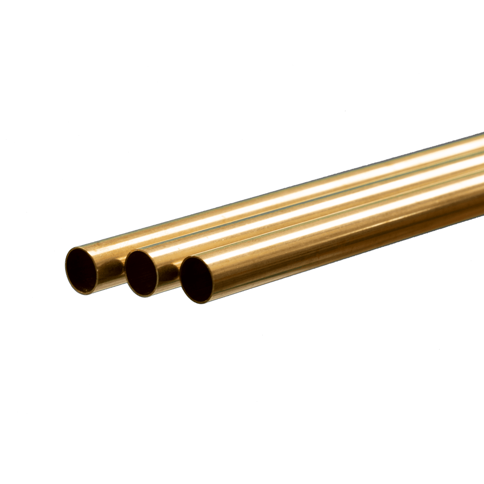 Round Brass Tube: 11mm OD x 0.45mm Wall x 1 Meter Long (3 Pieces)