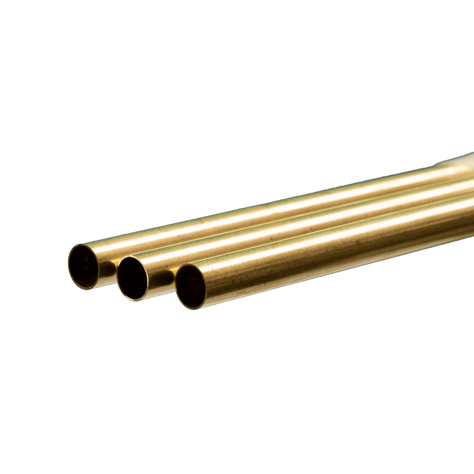 Round Brass Tube: 12mm OD x 0.45mm Wall x 1 Meter Long (3 Pieces)