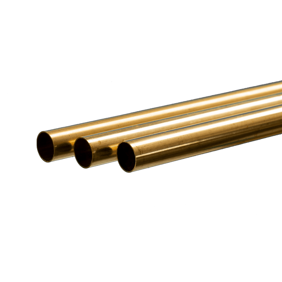 Round Brass Tube: 13mm OD x 0.45mm Wall x 1 Meter Long (3 Pieces)