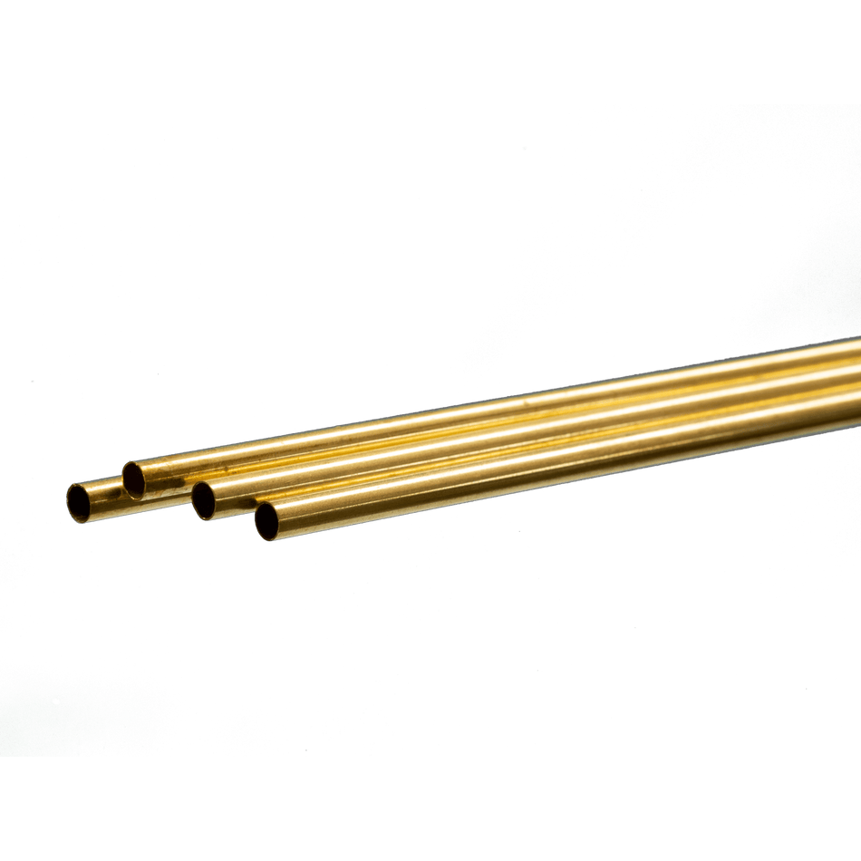 Round Brass Tube: 4.5mm OD x 0.225mm Wall x 1 Meter Long (4 Pieces)