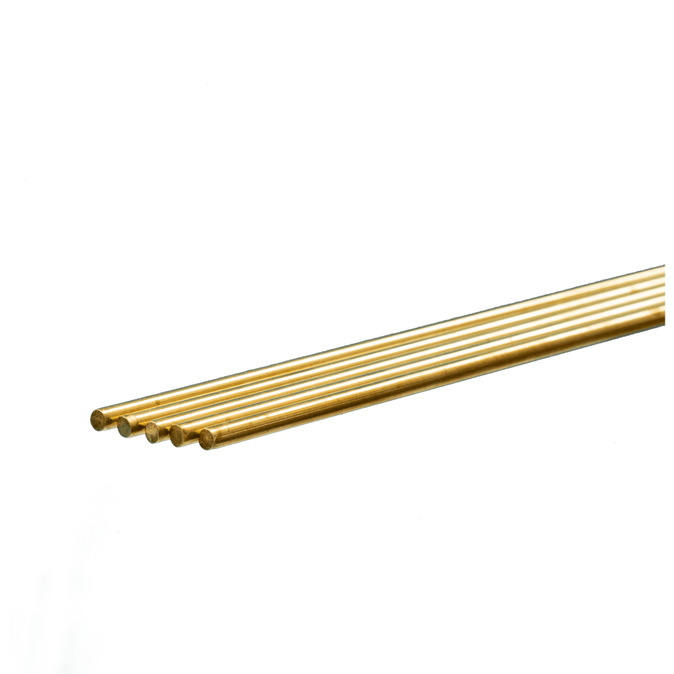 Round Brass Rod: 3.5mm OD x 1 Meter Long (5 Pieces)