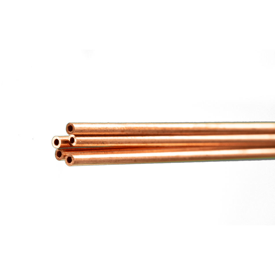 5 Pcs Copper Round Tube 2mm OD X 0.5mm Wall X 300mm Length - Seamless Metal Tubing For DIY & Crafts
