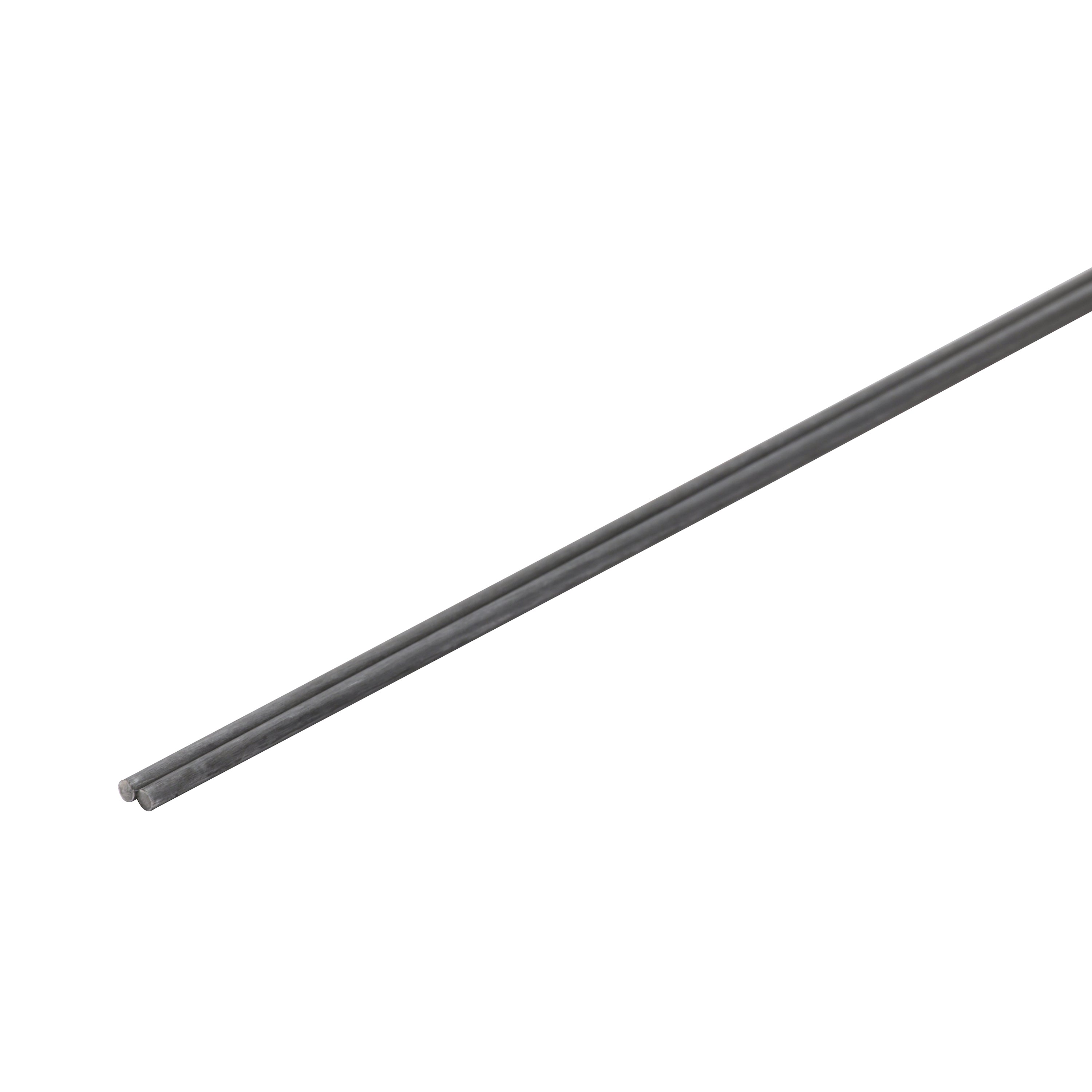 Long thin gray rod on a white background