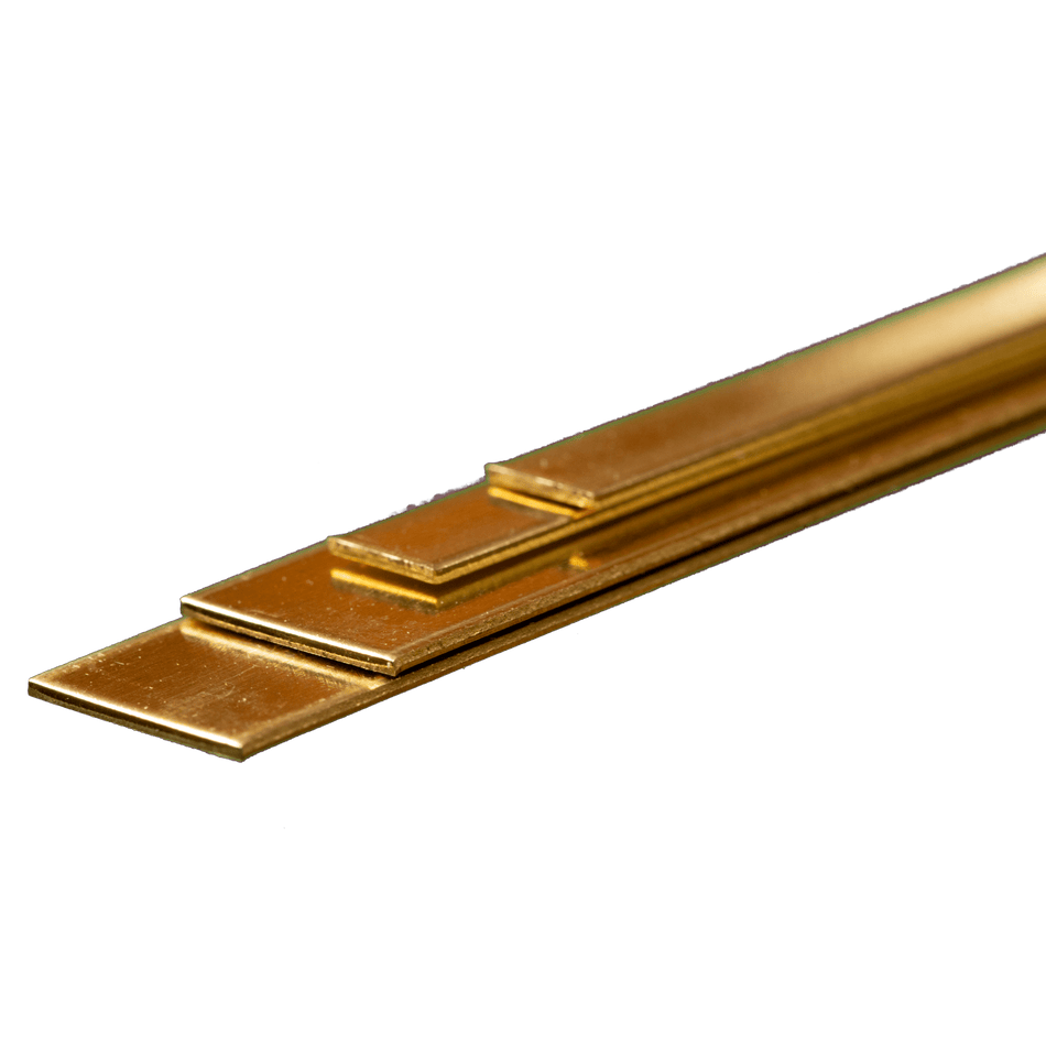 Bendable Brass Strip: 0.032 x (1/4" & 1/2") x 12" Long (2 Pieces Each)