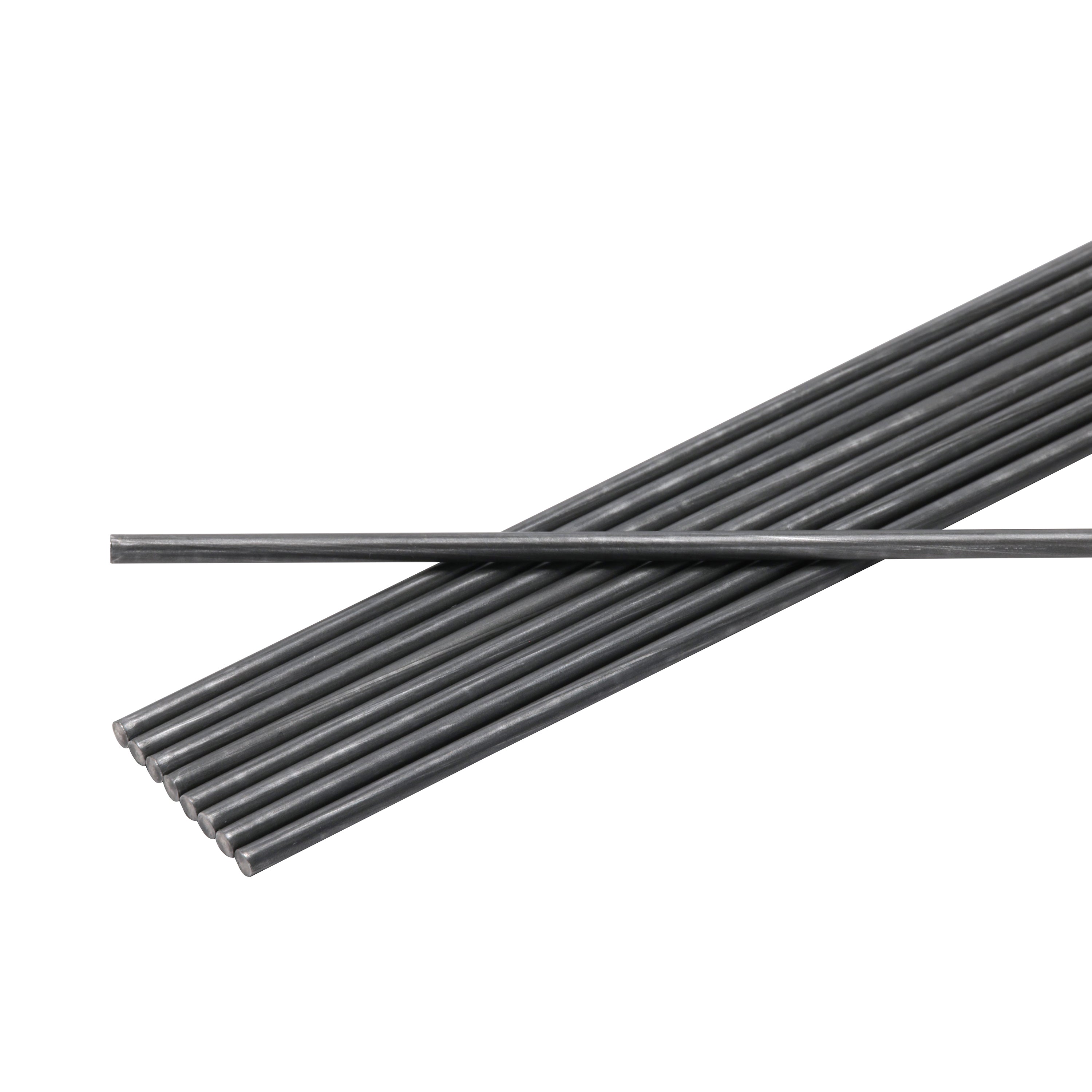 Set of metal rods on a white background