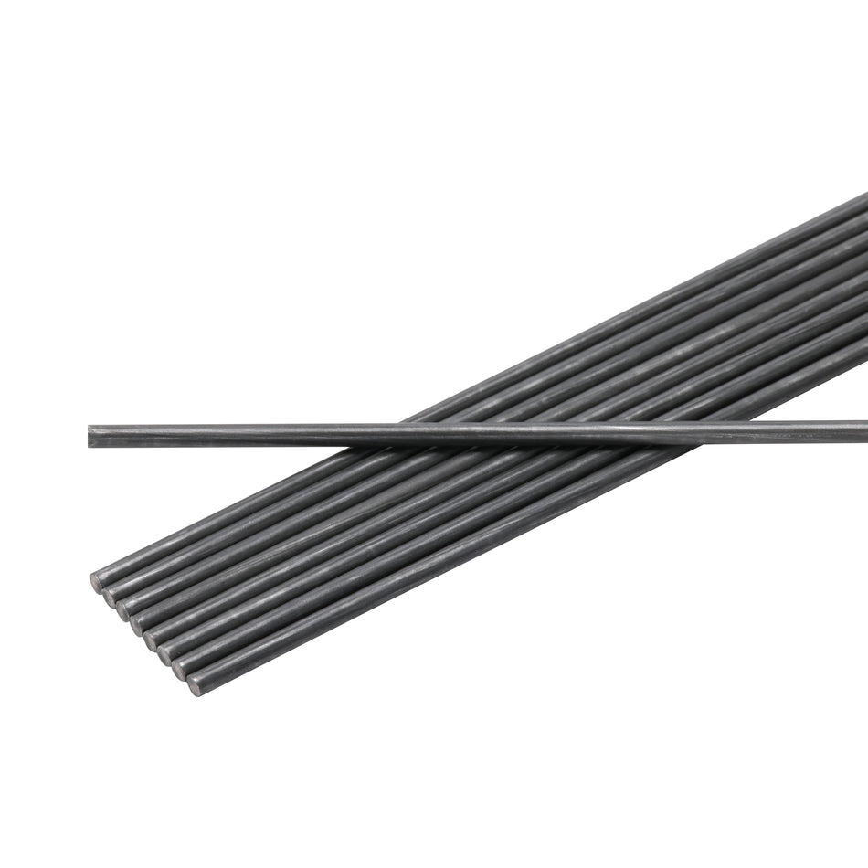 Set of metal rods on a white background