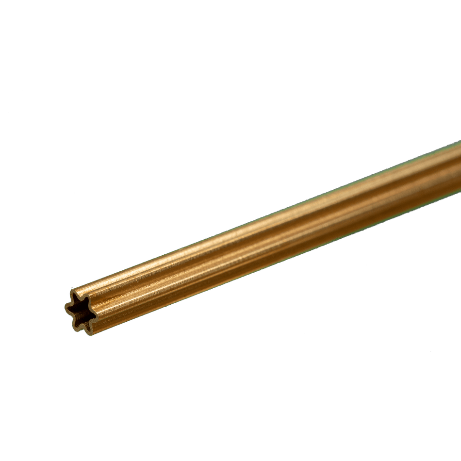 Brass Star Tube (Large): 0.014" Wall x 12" Long (1 Piece)
