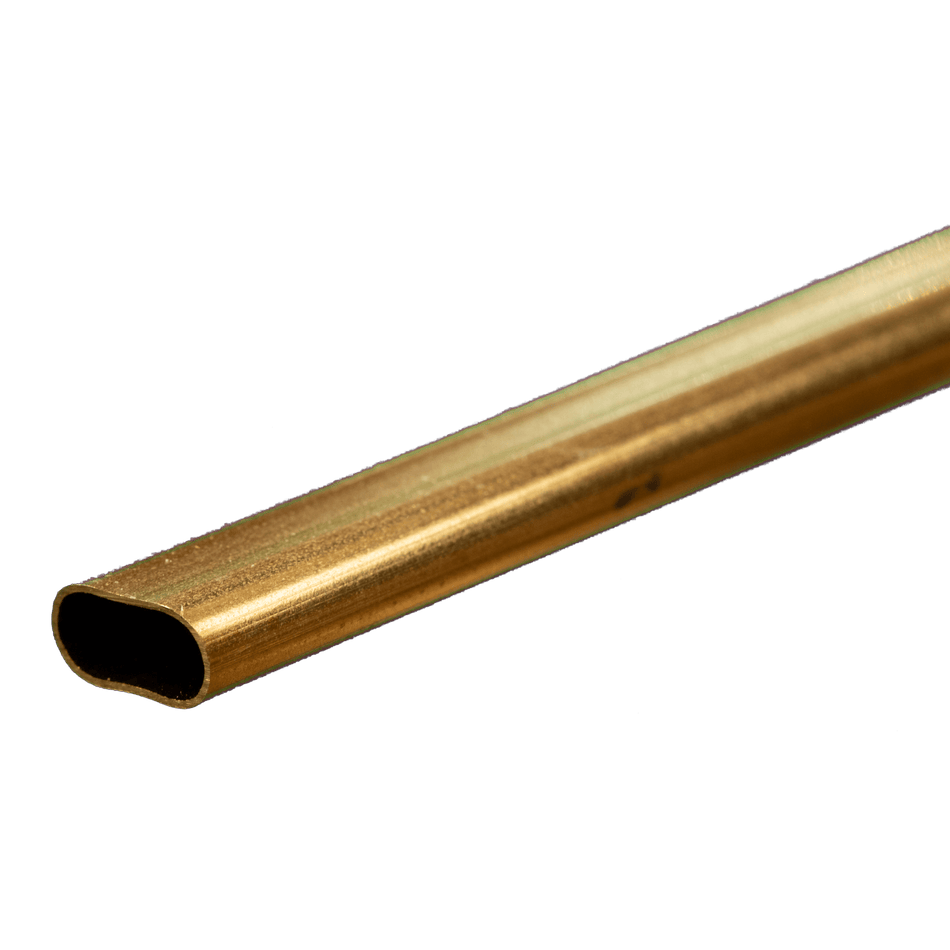 Brass Oval Tube (Large): 0.014" Wall x 12" Long (1 Piece)