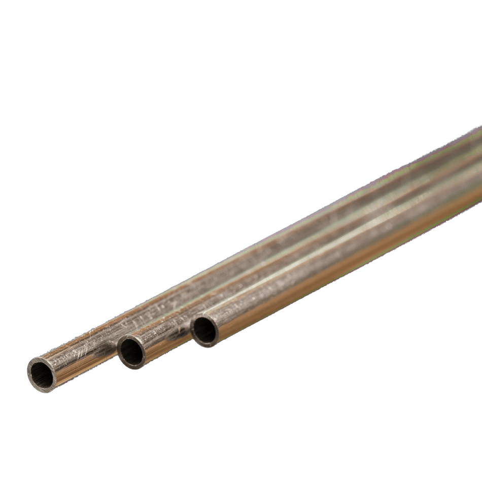 Round Aluminum Tube: 3/32" OD x  0.014" Wall x 12" Long (3 Pieces)