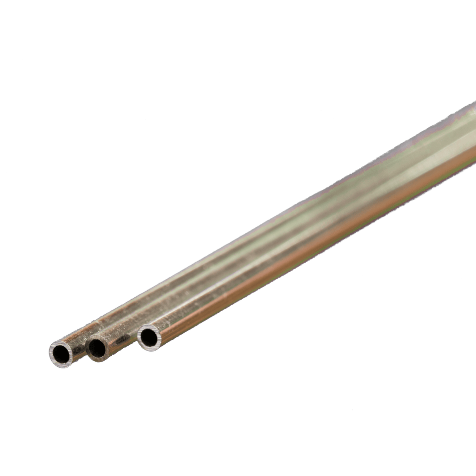 Round Aluminum Tube: 1/8" OD x 0.014" Wall x 12" Long (3 Pieces)
