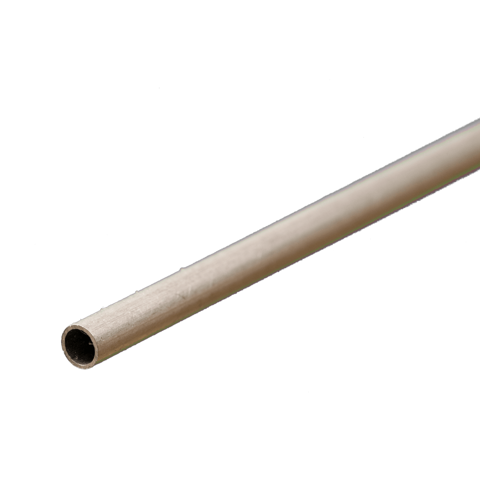 Round Aluminum Tube: 3/16" OD x 0.014" Wall x 12" Long (1 Piece)