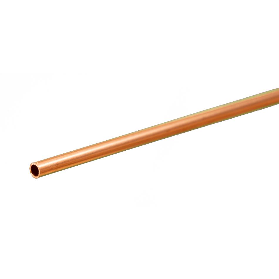 Round Copper Tube: 1/8" x 0.014" Wall x 36" Long (1 Piece)