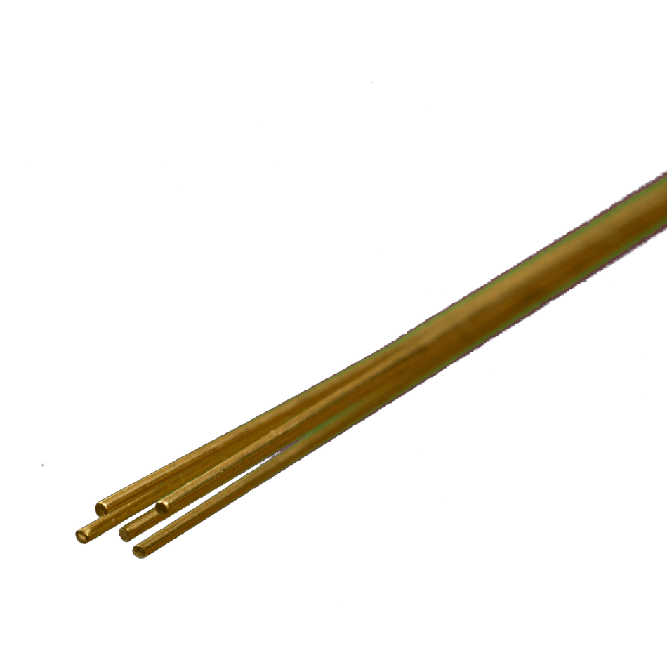 Round Brass Rod: 0.020" OD x 12" Long (5 Pieces)