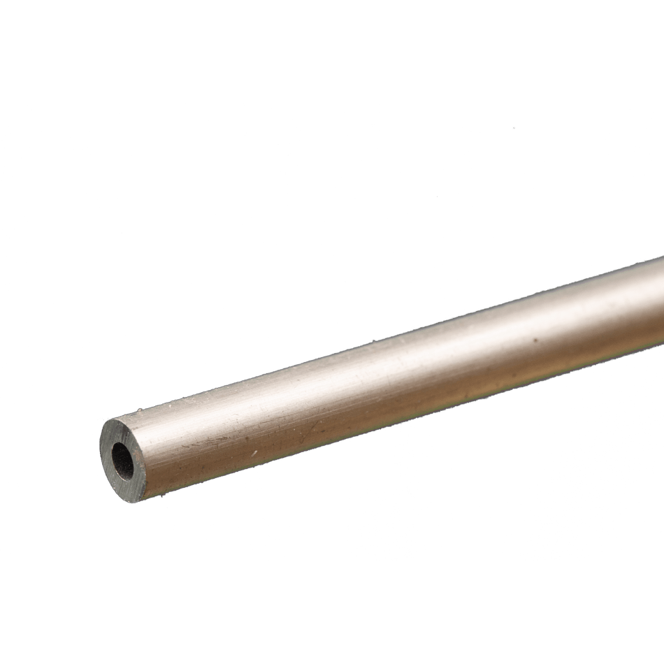 Round Aluminum Tube: 3/16" OD x 0.049" Wall x 12" Long (1 Piece)