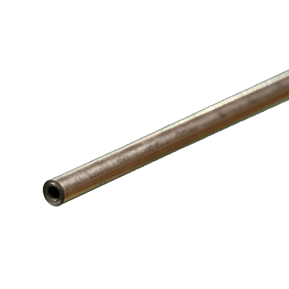 Round Stainless Steel Tube: 1/8" OD x 22 Gauge x 12" Long (1 Piece)