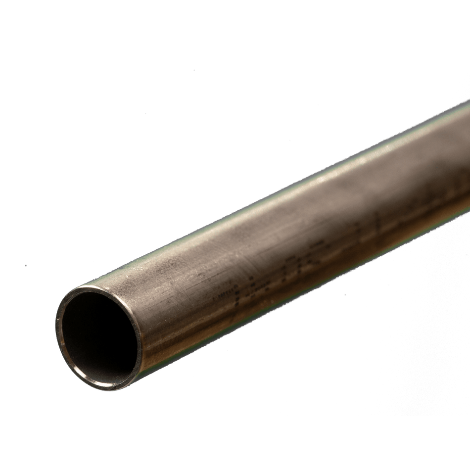 Round Stainless Steel Tube: 7/16" OD x 22 Gauge x 12" Long (1 Piece)