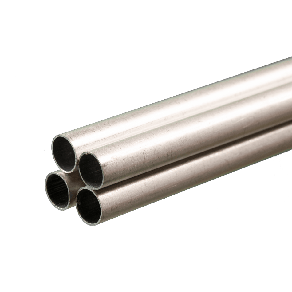 Round Aluminum Tube: 3/8" OD x 0.035" Wall x 36" Long (4 Pieces)
