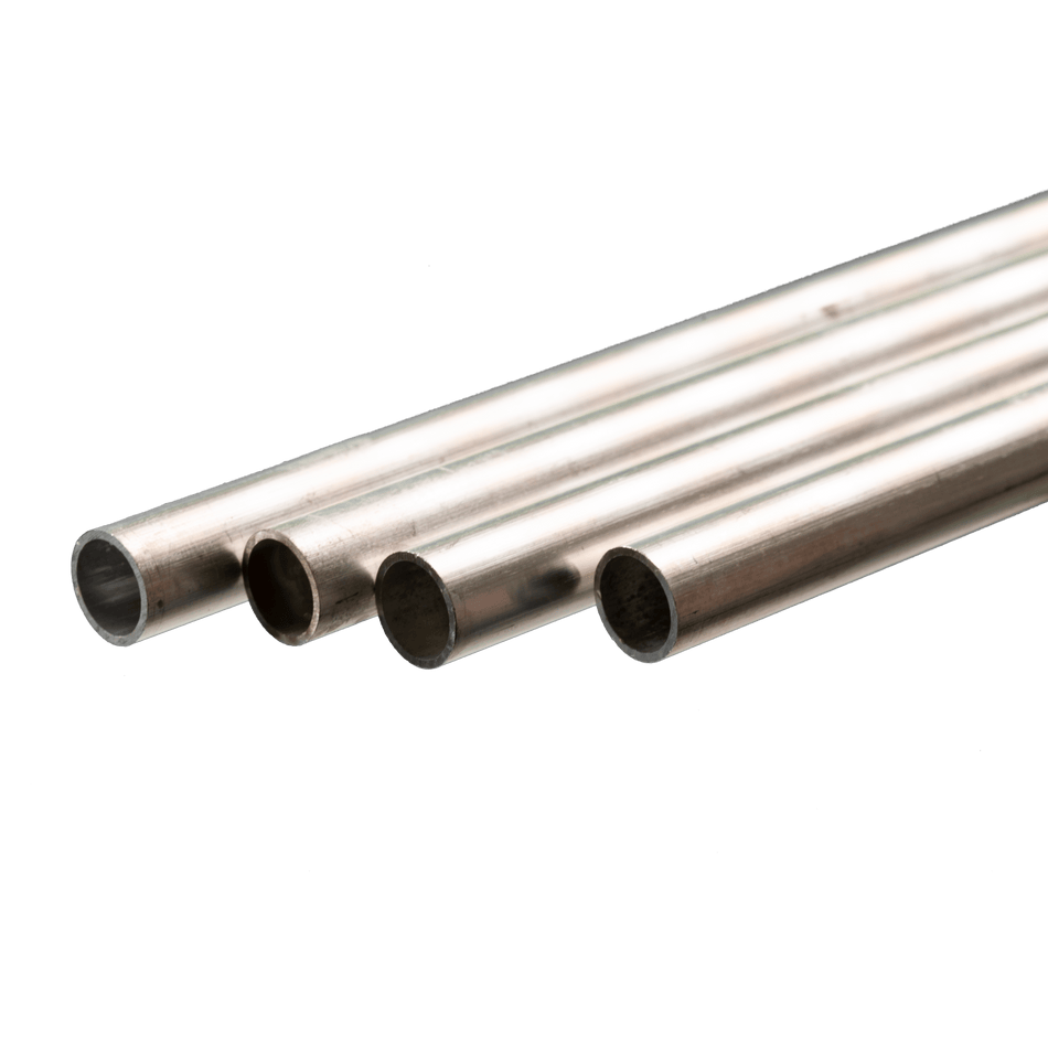Round Aluminum Tube: 7/16" OD x 0.035" Wall x 36" Long (4 Pieces)