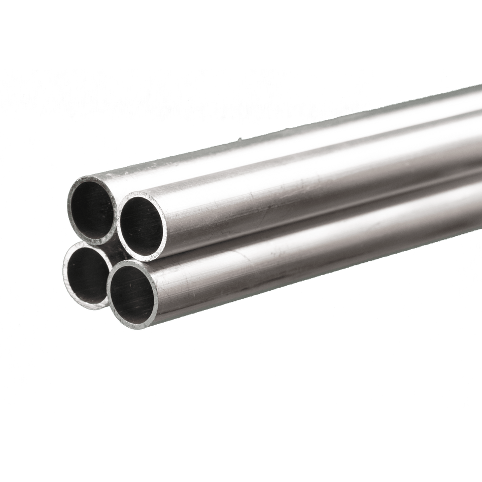 Round Aluminum Tube: 1/2" OD x 0.035" Wall x 36" Long (4 Pieces)