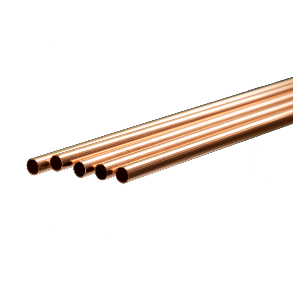 Round Copper Tube: 1/4" OD x 0.014" Wall x 36" Long (5 Pieces)