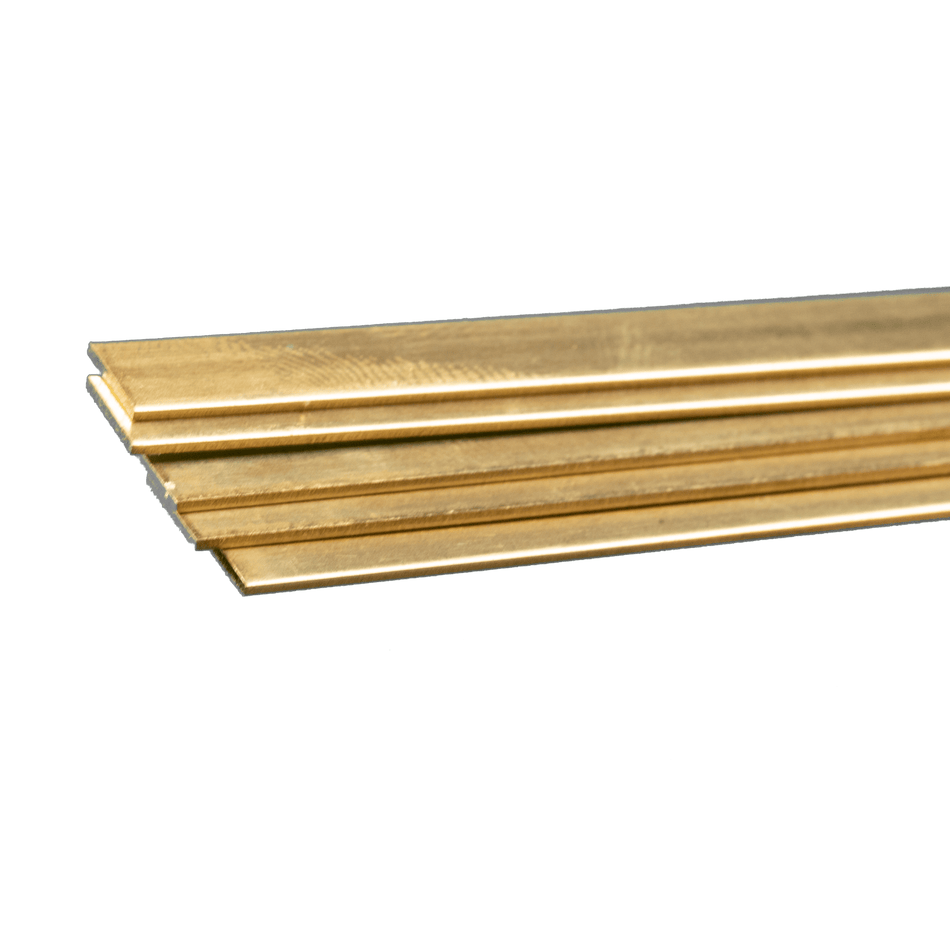 Brass Strip: 0.032" Thick x 1/4" Wide x 36" Long (5 Pieces)