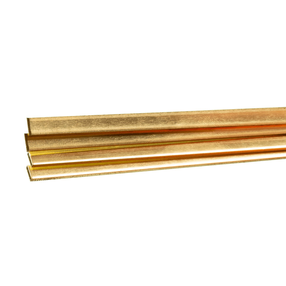 Brass Strip: 0.064" Thick x 1/4" Wide x 36" Long (4 Pieces)