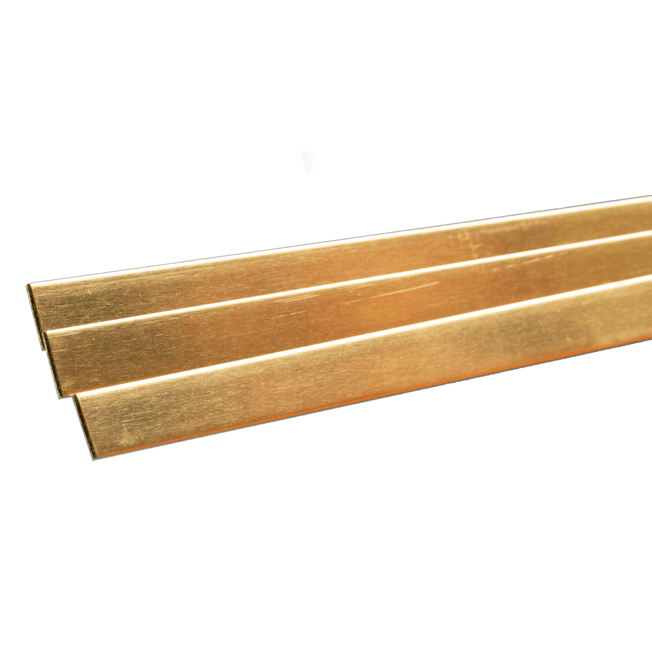 Brass Strip: 0.064" Thick x 1/2" Wide x 36" Long (3 Pieces)